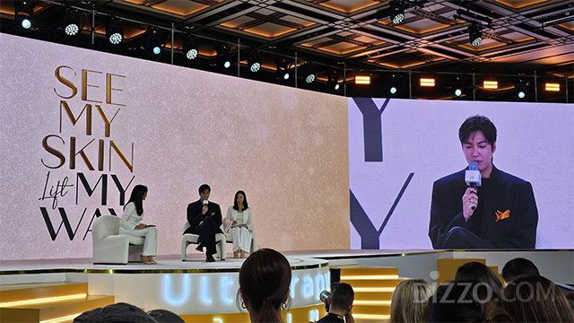 ‘울쎄라피 프라임™’ 미디어데이 현장에서 브랜드 앰배서더 배우 이민호가 캠페인 메시지를 소개하고 있다. /사진=김정아 기자