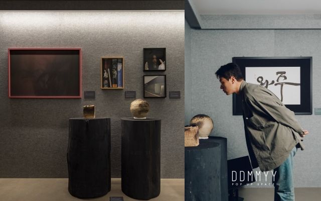 전시 '완주:기록:01' 현장에서 포착된 대표 박정민의 모습 / 사진 : 출판사 '무제' 인스타그램