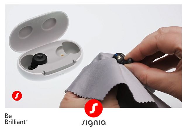 전용 천으로 보청기 표면을 부드럽게 닦는 것도 여름철 기본 관리 요령 중 하나다. /이미지 제공=시그니아