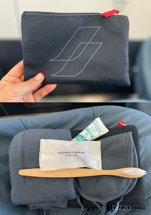 에어프랑스 프리미엄 클래스 승객에게 제공하는 어메니티 키트(사진촬영=서미영 기자)