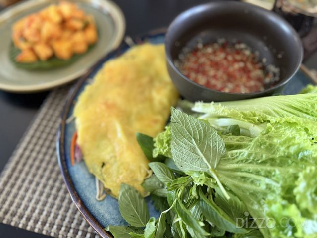 쉐라톤 푸꾸옥 쿠킹클래스로 만든 반쎄오와 망고김치(사진촬영=서미영 기자)