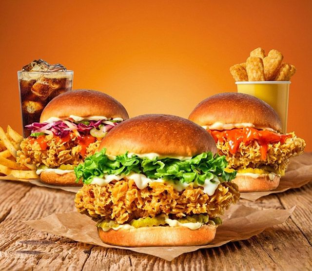 코울슬로·클래식·콰삭 치킨 버거 3종 이미지./사진=bhc