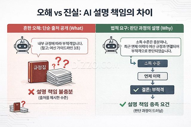 AI 설명 책임 출처 공개 vs 판단 과정 설명 비교