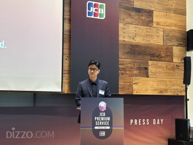 26일 열린 JCB 프리미엄 서비스 프레스데이에서 송호성 JCB코리아 본부장이 발표를 진행하고 있다. / 사진=송정현 기자