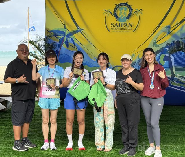 2026 사이판 마라톤 여자 10km 종목에서 1~3위를 차지한 한국 러너들(사진촬영=서미영 기자)