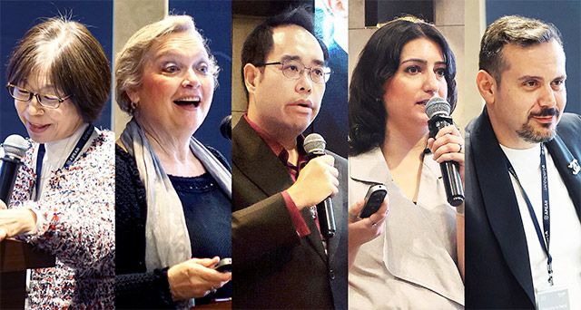 APEAR 2026에서 AI 기반 EAP 변화와 미래를 논의하는 글로벌 전문가들. (왼쪽부터) 카오루 이치카와 APEAR 이사회 의장, 줄리 스워츠 EAPA 대표, 레온 C.K. 렁 마인드파이 대표, 알리제 발지 사야헬스 COO, 알렉산드루 마네스쿠 CCS 임상 총괄 /사진=㈜다인