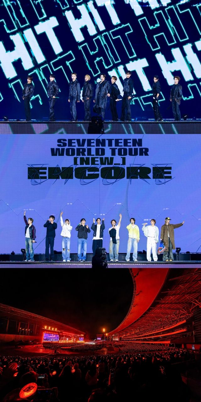 세븐틴이 앙코르 공연을 통해 신규 무대와 대형 스타디움 스케일을 아우르는 완성도 높은 공연을 선사했다. / 사진 : 플레디스 엔터테인먼트 