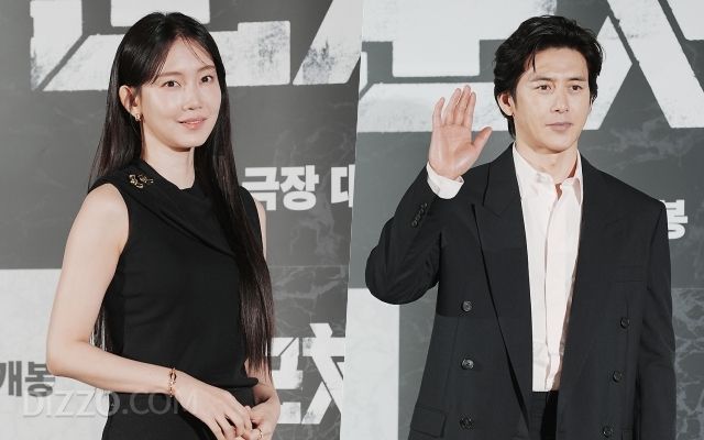 '군체' 제작발표회에 참석한 배우 신현빈,고수 / 사진 : 디지틀조선일보DB