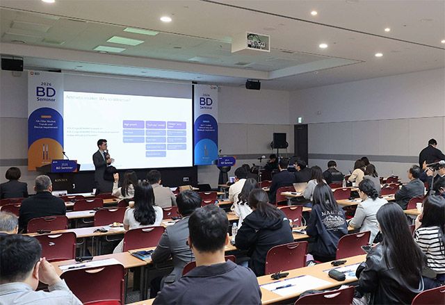 COPHEX 2026에서 열린 BD코리아 세미나 현장 모습. GLP-1 계열 주사제 시장 변화와 약물 전달 디바이스 전략이 공유됐다. /사진=BD코리아