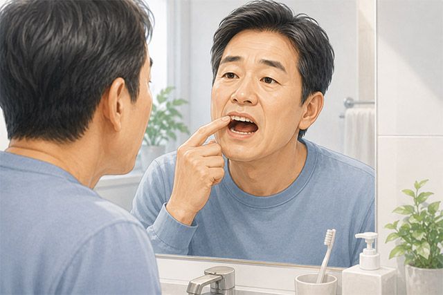 잇몸 상태를 확인하는 모습 /AI 생성 이미지