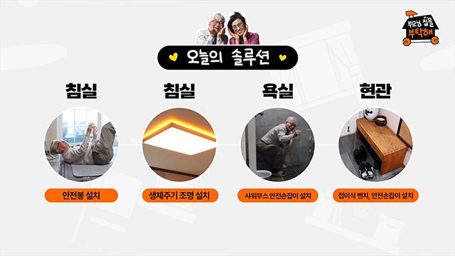 케어닥 ‘부모님 집을 부탁해’ 프로젝트 사례. 침실·욕실·현관 등 고령자 주거 공간의 안전 요소를 개선하는 과정을 담았다. /케어닥 제공
