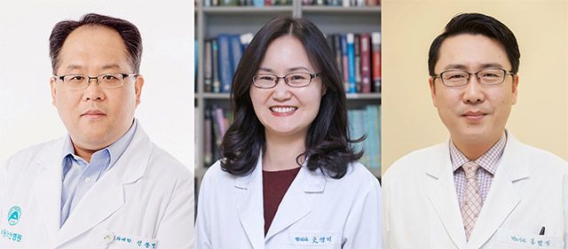 (왼쪽부터) 울산의대 서울아산병원 세포유전공학교실 신동명, 병리과 조영미, 비뇨의학과 홍범식 교수 /서울아산병원 제공