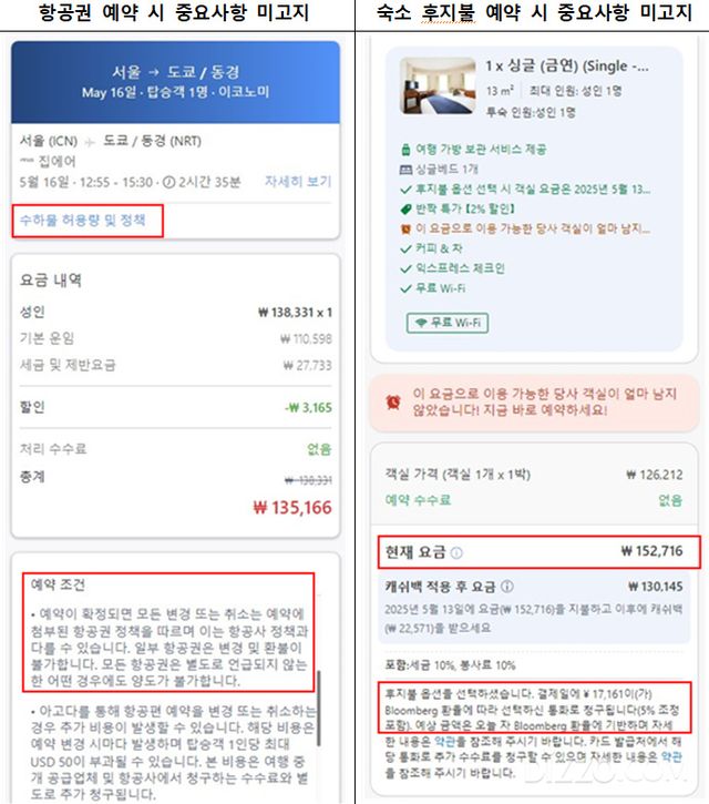 아고다가 항공권, 숙소 예약 시 중요사항을 고지하지 않았다./방송미디어통신위원회 제공