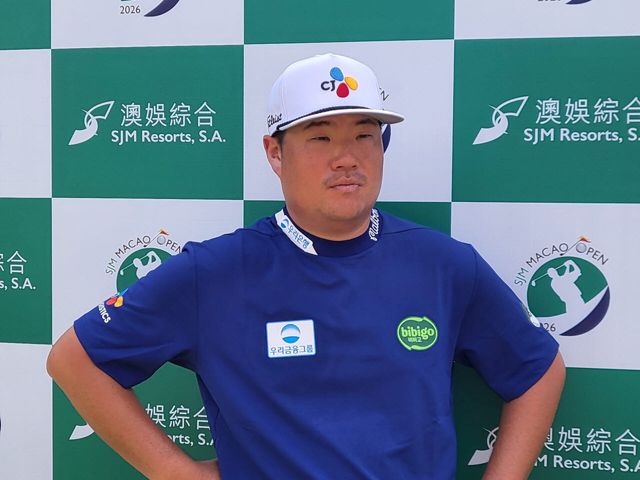 임성재가 경기를 끝낸 뒤 현지 방송과 인터뷰하고 있다. (사진=주영로 기자)