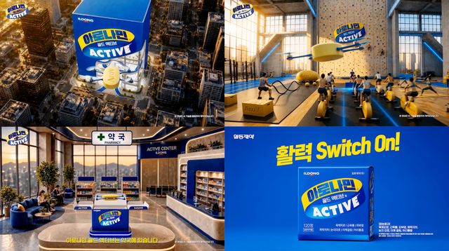 인공지능(AI) 기술을 활용한 일동제약의 활성비타민 영양제 ‘아로나민 골드 액티브’의 신규 광고 캠페인 (자료=일동제약)