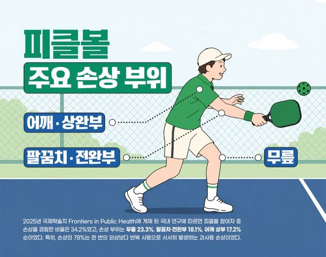 피클볼, 쉽게 시작하지만 팔꿈치·어깨 부상 위험 높아
