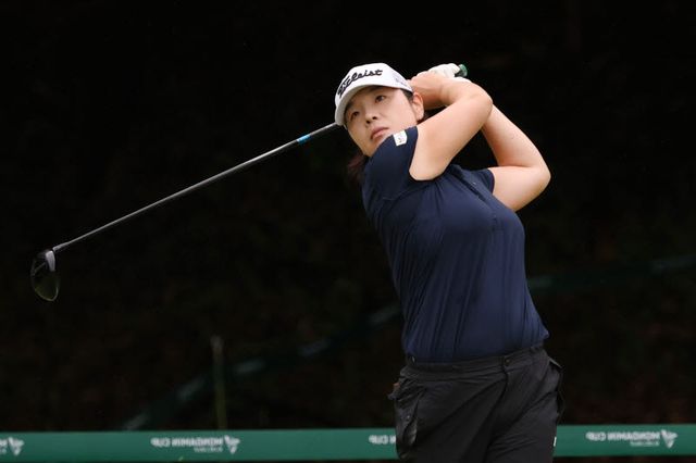 이민영이 25일 일본 지바현 카멜리아 골프클럽에서 열린 JLPGA 투어 어스몬다민컵 1라운드에서 경기하고 있다. (사진=윤현준 프리랜서 작가)