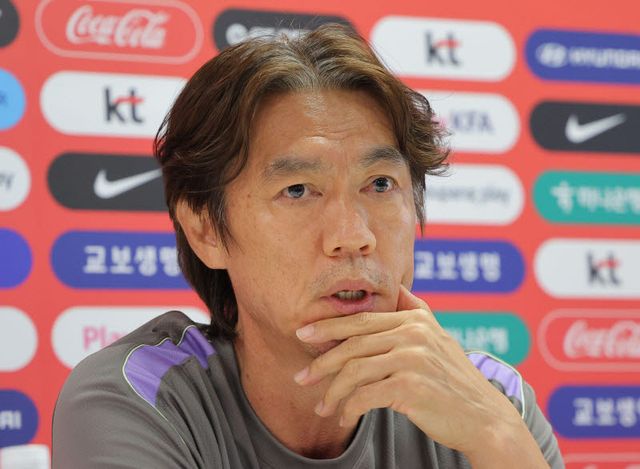 발언하는 홍명보 축구 대표팀 감독.(사진=연합뉴스)
