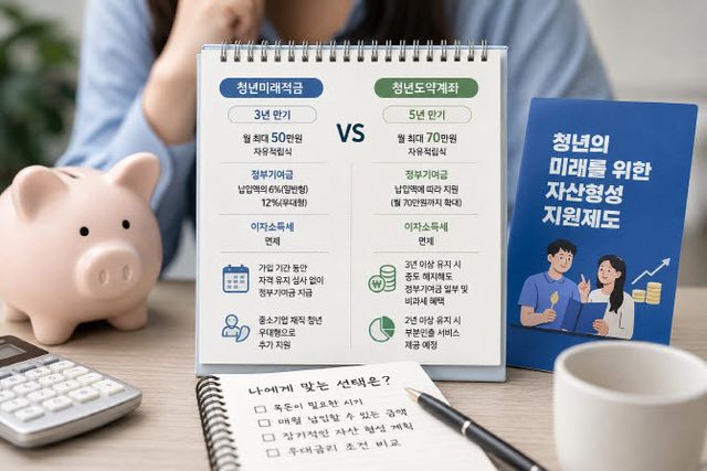 청년미래적금 가입이 시작되면서 청년도약계좌와의 비교에 관심이 커지고 있다.(사진=챗GPT)