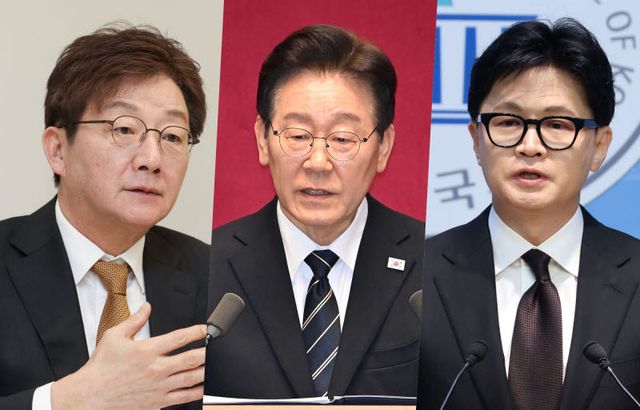 왼쪽부터 유승민 전 국민의힘 의원, 이재명 대통령, 한동훈 무소속 의원. (사진 = 이데일리DB)
