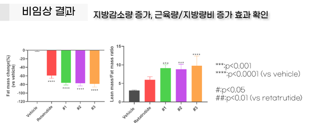 대원제약 비만약 투여군에서 지방 감소량이 증가하고, 근육 대비 지방 비율이 개선되는 등 체성분 개선 효과가 확인됐다. (제공=대원제약)