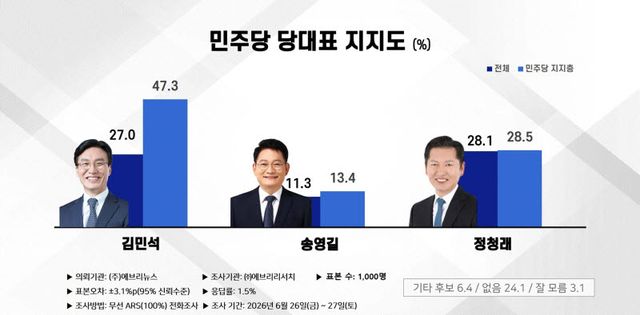 민주당 당대표 지지도. (이미지=에브리리서치)