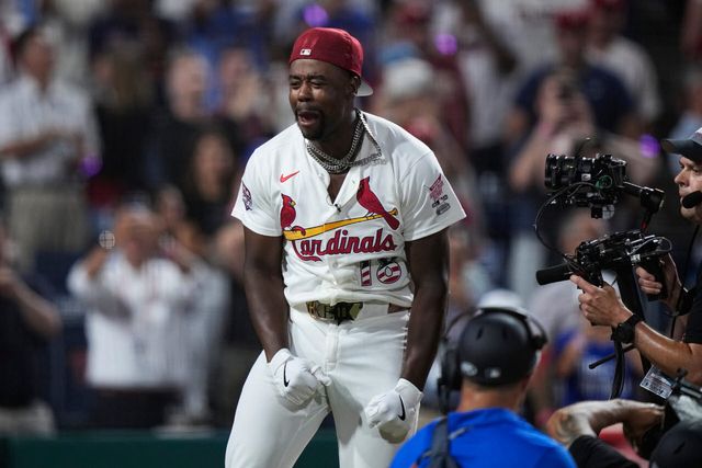 세인트루이스 카디널스의 조던 워커가 MLB 올스타전 홈런더비에서 우승을 확정지은 뒤 기뻐하고 있다. 사진=AP PHOTO