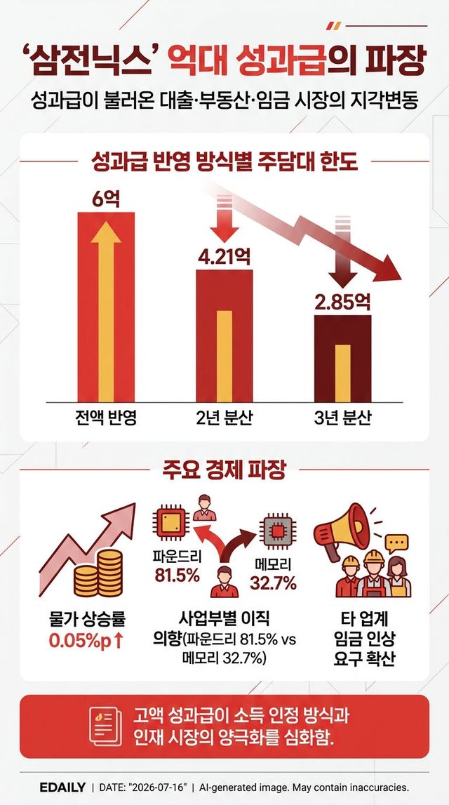 ‘삼전닉스 성과급’이 불러온 파장…집값·물가 올리더니, 결국 대출 문턱도 높였다