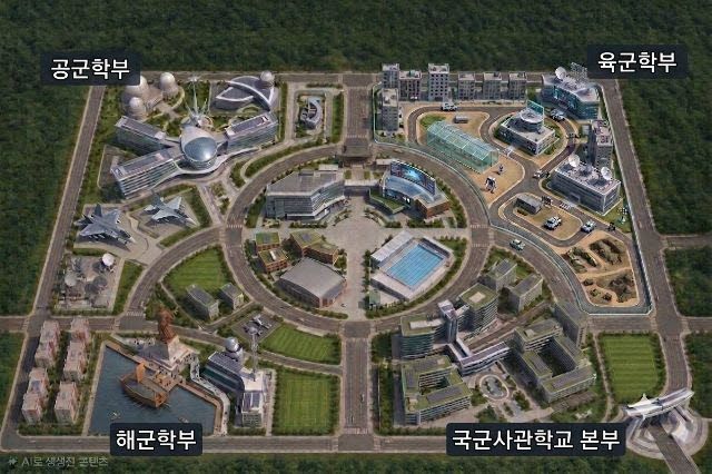 AI를 활용해 제작한 국군사관학교 예상 조감도 (사진=국방부)
