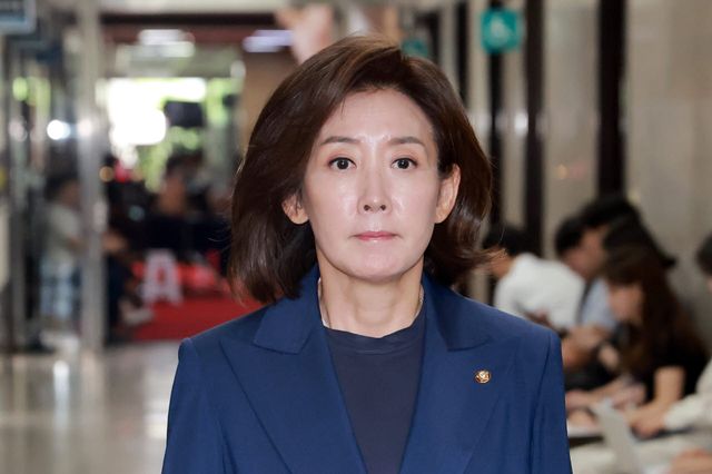 나경원 국민의힘 의원이 지난 13일 국회에서 열린 국민의힘 4·5선 의원 간 간담회에 참석하고 있다. (사진=연합뉴스)