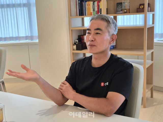 장현국 넥써쓰 대표가 지난달 30일 경기 성남시 넥써쓰 본사에서 이데일리와 인터뷰를 진행하고 있다.(사진=안유리 기자)