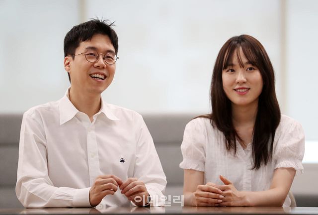 강민승 티냅스 대표와 이나영 금융AI2센터 대리가 지난 14일 이데일리와 인터뷰를 진행했다.(사진=이데일리 김태형 기자)
