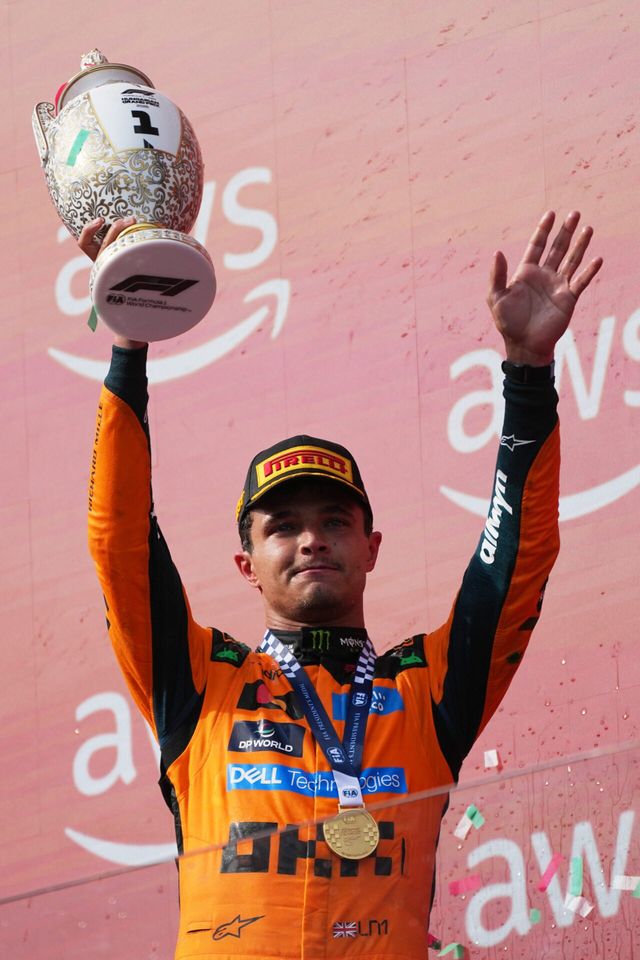 F1 헝가리 그랑프리에서 시즌 첫 우승을 차지한 랜도 노리스. 사진=AP PHOTO