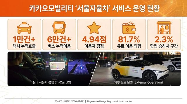 카카오모빌리티 서울자율차 서비스 운영 현황(사진=제미나이 AI 이미지 생성)