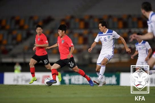 2018년 한국 대 우즈베키스탄 경기 모습. 사진=대한축구협회