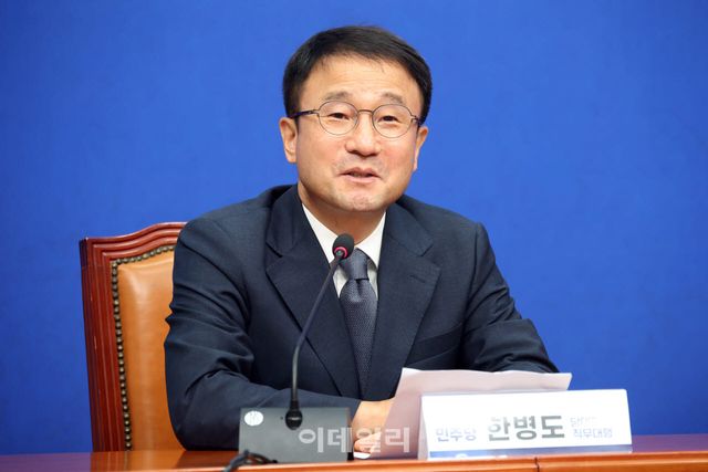 한병도 더불어민주당 당대표 직무대행 겸 원내대표. (사진=방인권 기자)