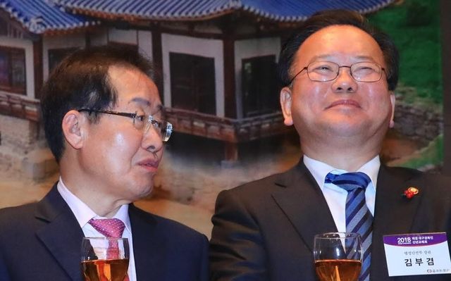홍준표 전 대구시장(왼쪽), 김부겸 전 국무총리.(사진=연합뉴스)
