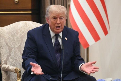 US President Donald Trump speaks during a meeting with Turkish President Recep Tayyip Erdogan (unseen) at Bestepe Presidential Compound in Ankara, on July 7, 2026, on the sidelines of the NATO Summit. (Photo by SAUL LOEB / AFP)