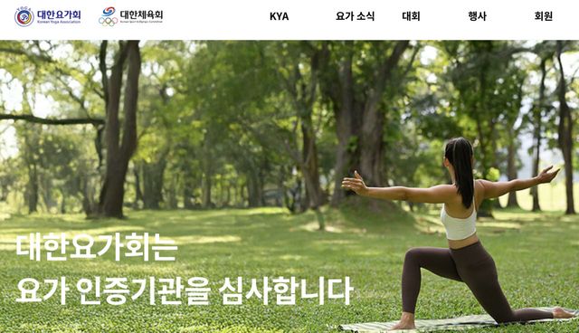 대한요가회 홈페이지 갈무리.