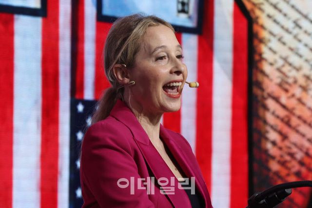 Noreena Hertz, Honorary Professor at the Institute for Global Prosperity, University College London (UCL), delivers her keynote speech on the topic of
