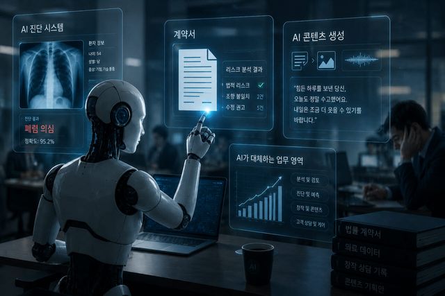 인공지능(AI)이 계약서를 검토하고 질병을 진단하는 일이 더 이상 낯설지 않은 세상이 됐다(사진=생성형 AI).