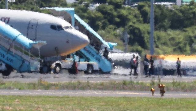 제주국제공항 계류장 주위로 고온으로 인한 아지랑이가 피어오르고 있다. (사진=뉴시스)