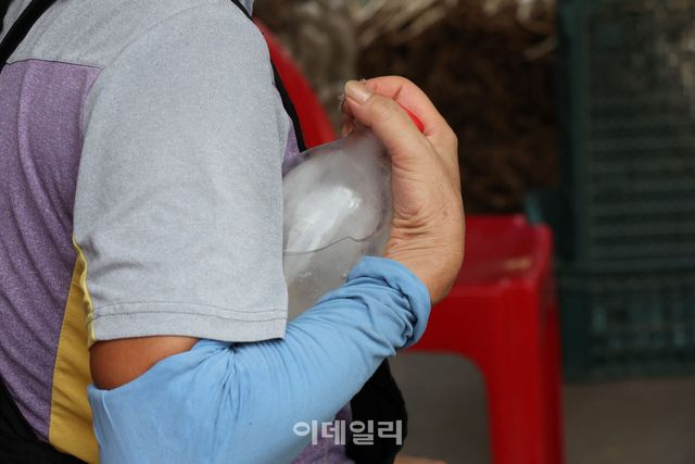 5일 서울의 한 재래시장에서 무더위에 지친 시민의 모습이다. (사진=이영훈 기자)