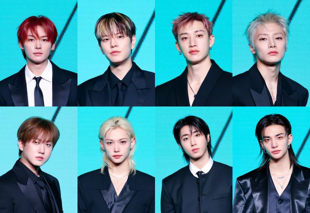 왼쪽 위부터 시계방향으로 리노, 승민, 방찬, 아이엔, 현진, 한, 필릭스, 창빈.(사진=JYP엔터테인먼트)