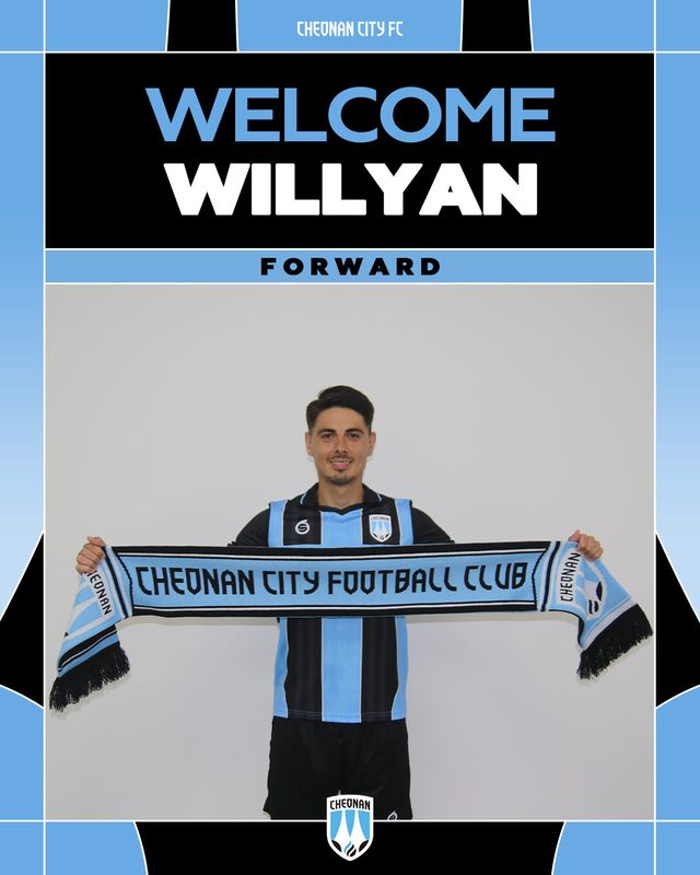 K리그2 천안시티 FC에 임대 이적한 브라질 출신 공격수 윌리안. 사진=천안시티 FC