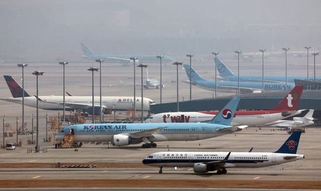 인천공항 전망대에서 바라본 인천국제공항 계류장 모습.(사진=연합뉴스)