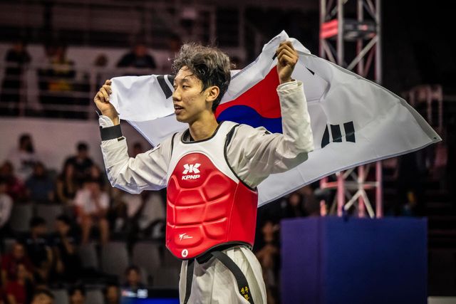 남자 -68kg급에서 금메달을 차지한 문진호. 사진=태권도진행재단