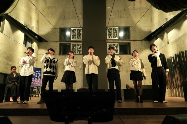 좌측부터 독립군 역 백종민, 유키치 역 김진철, 사언희 역 한수림, 이정익 역 성태준, 박우혁 역 김우혁, 한희수 역 고운지, 김동현 역 황시우. [사진=스튜디오반]