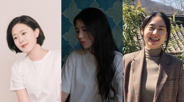 제43회 신동엽문학상 수상자들. 왼쪽부터 시인 한여진, 소설가 성해나, 평론가 전기화(사진=창비)