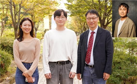 (왼쪽부터) 공동저자인 배수안 학생과 이동열 학생, 이재영 교수(교신저자), 강신우 박사(제1저자). [사진=GIST]